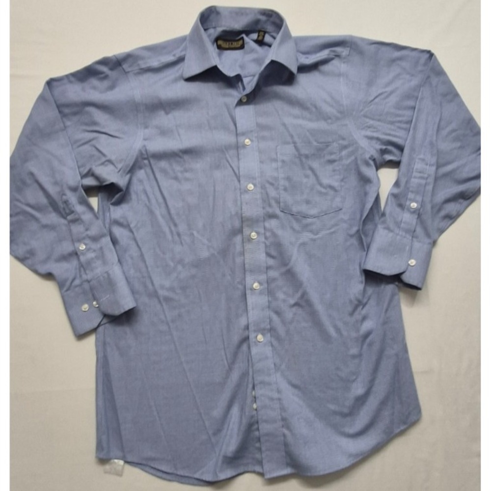 Donald J. Trump men's blue regular fit non-iron dress shirt sz 15.5 (32/33)